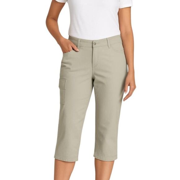 Eddie Bauer Pants - Eddie Bauer Women's Khaki Mid Rise Tech Stretch Capri Pants Size 4 NWT